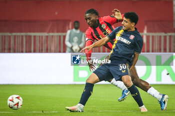 2024-11-07 - Sayfallah LTAIEF of FC Twente and Moise BOMBITO of Nice during the UEFA Europa League, League Phase MD4 football match between OGC Nice and FC Twente on 7 November 2024 at Allianz Riviera in Nice, France - FOOTBALL - EUROPA LEAGUE - NICE V TWENTE - UEFA EUROPA LEAGUE - SOCCER