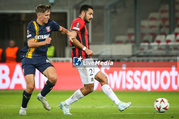 2024-11-07 - Gijs BESSELINK of FC Twente and Gaetan LABORDE of Nice during the UEFA Europa League, League Phase MD4 football match between OGC Nice and FC Twente on 7 November 2024 at Allianz Riviera in Nice, France - FOOTBALL - EUROPA LEAGUE - NICE V TWENTE - UEFA EUROPA LEAGUE - SOCCER