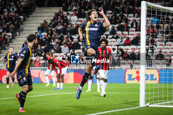 2024-11-07 - Sam LAMMERS of FC Twente celebrates his goal during the UEFA Europa League, League Phase MD4 football match between OGC Nice and FC Twente on 7 November 2024 at Allianz Riviera in Nice, France - FOOTBALL - EUROPA LEAGUE - NICE V TWENTE - UEFA EUROPA LEAGUE - SOCCER