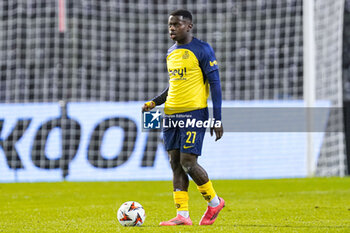 2024-11-07 - Noah Sadiki of Union Saint-Gilloise during the UEFA Europa League, League Phase, MD4 football match between Royale Union Saint-Gilloise and AS Roma on November 7, 2024 at King Baudouin Stadium in Brussels, Belgium - FOOTBALL - EUROPA LEAGUE - UNION SAINT GILLOISE V ROMA - UEFA EUROPA LEAGUE - SOCCER