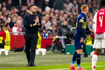 2024-11-07 - Head Coach Francesco Farioli of AFC Ajax during the UEFA Europa League, League Phase, MD4 football match between AFC Ajax and Maccabi Tel Aviv on November 7, 2024 at Johan Cruijff ArenA in Amsterdam, Netherlands - FOOTBALL - EUROPA LEAGUE - AJAX V MACCABI TEL AVIV - UEFA EUROPA LEAGUE - SOCCER