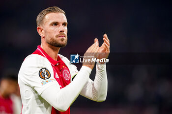 2024-11-07 - Jordan Henderson of AFC Ajax during the UEFA Europa League, League Phase, MD4 football match between AFC Ajax and Maccabi Tel Aviv on November 7, 2024 at Johan Cruijff ArenA in Amsterdam, Netherlands - FOOTBALL - EUROPA LEAGUE - AJAX V MACCABI TEL AVIV - UEFA EUROPA LEAGUE - SOCCER