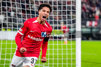 2024-11-07 - Ro-Zangelo Daal of AZ Alkmaar celebrates a goal during the UEFA Europa League, League Phase, MD4 football match between AZ Alkmaar and Fenerbahce on November 7, 2024 at AFAS Stadion in Alkmaar, Netherlands - FOOTBALL - EUROPA LEAGUE - AZ ALKMAAR V FENERBAHCE - UEFA EUROPA LEAGUE - SOCCER