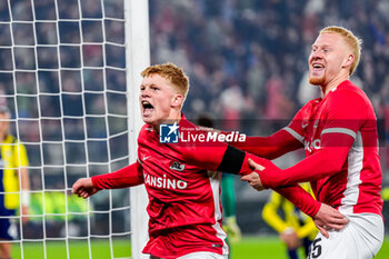 2024-11-07 - Kees Smit of AZ Alkmaar celebrates his goal during the UEFA Europa League, League Phase, MD4 football match between AZ Alkmaar and Fenerbahce on November 7, 2024 at AFAS Stadion in Alkmaar, Netherlands - FOOTBALL - EUROPA LEAGUE - AZ ALKMAAR V FENERBAHCE - UEFA EUROPA LEAGUE - SOCCER