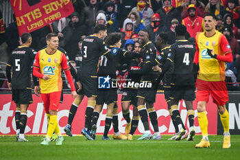2024-01-07 - Wissam BEN YEDDER of Monaco celebrate his goal with teammates during the French Cup, round of 64 football match between RC Lens and AS Monaco on January 7, 2024 at Bollaert-Delelis stadium in Lens, France - FOOTBALL - FRENCH CUP - LENS V MONACO - FRENCH CUP - SOCCER