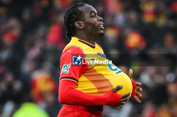 2024-01-07 - Faitout MAOUASSA of Lens celebrates his goal during the French Cup, round of 64 football match between RC Lens and AS Monaco on January 7, 2024 at Bollaert-Delelis stadium in Lens, France - FOOTBALL - FRENCH CUP - LENS V MONACO - FRENCH CUP - SOCCER