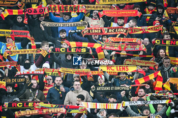 2024-01-07 - Supporters of Lens during the French Cup, round of 64 football match between RC Lens and AS Monaco on January 7, 2024 at Bollaert-Delelis stadium in Lens, France - FOOTBALL - FRENCH CUP - LENS V MONACO - FRENCH CUP - SOCCER