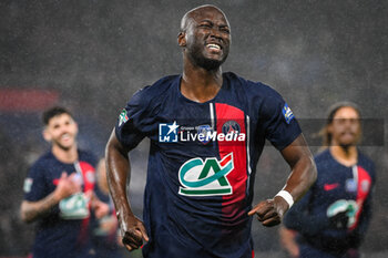 2024-02-07 - Danilo PEREIRA of PSG celebrates his goal during the French Cup, round of 16 football match between Paris Saint-Germain and Stade Brestois 29 (Brest) on February 7, 2024 at Parc des Princes stadium in Paris, France - FOOTBALL - FRENCH CUP - PARIS SG V BREST - FRENCH CUP - SOCCER