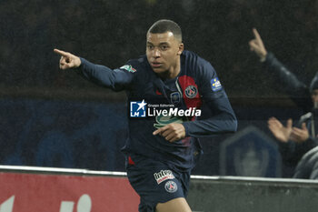 2024-02-07 - Kylian Mbappe of PSG celebrates his goal during the French Cup, round of 16 football match between Paris Saint-Germain (PSG) and Stade Brestois 29 (Brest) on February 7, 2024 at Parc des Princes stadium in Paris, France - FOOTBALL - FRENCH CUP - PARIS SG V BREST - FRENCH CUP - SOCCER