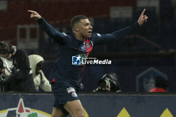 2024-02-07 - Kylian Mbappe of PSG celebrates his goal during the French Cup, round of 16 football match between Paris Saint-Germain (PSG) and Stade Brestois 29 (Brest) on February 7, 2024 at Parc des Princes stadium in Paris, France - FOOTBALL - FRENCH CUP - PARIS SG V BREST - FRENCH CUP - SOCCER