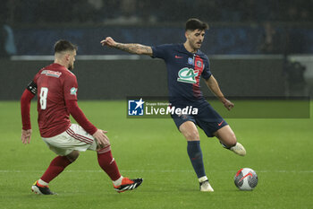 2024-02-07 - Lucas Beraldo of PSG during the French Cup, round of 16 football match between Paris Saint-Germain (PSG) and Stade Brestois 29 (Brest) on February 7, 2024 at Parc des Princes stadium in Paris, France - FOOTBALL - FRENCH CUP - PARIS SG V BREST - FRENCH CUP - SOCCER