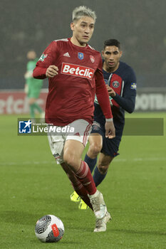 2024-02-07 - Martin Satriano Costa of Brest during the French Cup, round of 16 football match between Paris Saint-Germain (PSG) and Stade Brestois 29 (Brest) on February 7, 2024 at Parc des Princes stadium in Paris, France - FOOTBALL - FRENCH CUP - PARIS SG V BREST - FRENCH CUP - SOCCER