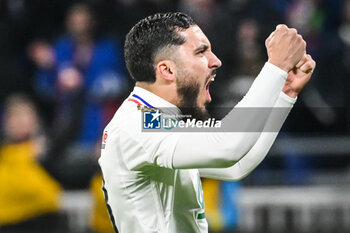 2024-02-27 - Rayan CHERKI of Lyon celebrates during the French Cup, Quarter-Finals football match between Olympique Lyonnais (Lyon) and RC Strasbourg on February 27, 2024 at Groupama stadium in Decines-Charpieu near Lyon, France - FOOTBALL - FRENCH CUP - LYON V STRASBOURG - FRENCH CUP - SOCCER