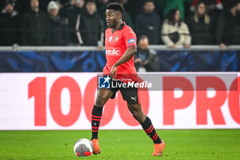 2024-02-29 - Azor MATUSIWA of Rennes during the French Cup, Quarter-Finals football match between Le Puy Foot 43 Auvergne and Stade Rennais (Rennes) on February 29, 2024 at Geoffroy Guichard stadium in Saint-Etienne, France - FOOTBALL - FRENCH CUP - LE PUY V RENNES - FRENCH CUP - SOCCER