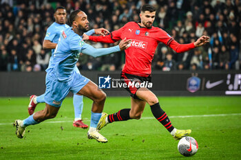2024-02-29 - Anthony CIVET of Le Puy and Martin TERRIER of Rennes during the French Cup, Quarter-Finals football match between Le Puy Foot 43 Auvergne and Stade Rennais (Rennes) on February 29, 2024 at Geoffroy Guichard stadium in Saint-Etienne, France - FOOTBALL - FRENCH CUP - LE PUY V RENNES - FRENCH CUP - SOCCER