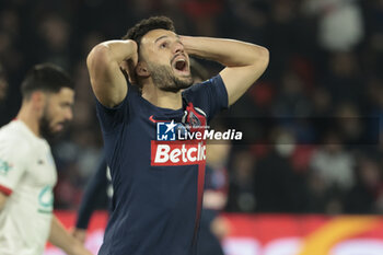 2024-03-13 - Goncalo Ramos of PSG reacts during the French Cup, Quarter-final football match between Paris Saint-Germain (PSG) and OGC Nice (OGCN) on March 13, 2024 at Parc des Princes stadium in Paris, France - FOOTBALL - FRENCH CUP - PARIS SG V NICE - FRENCH CUP - SOCCER