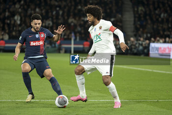 2024-03-13 - Bonfim Dante of Nice, left Goncalo Ramos of PSG during the French Cup, Quarter-final football match between Paris Saint-Germain (PSG) and OGC Nice (OGCN) on March 13, 2024 at Parc des Princes stadium in Paris, France - FOOTBALL - FRENCH CUP - PARIS SG V NICE - FRENCH CUP - SOCCER