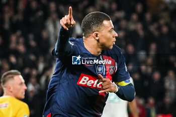 2024-03-13 - Kylian MBAPPE of PSG celebrates his goal during the French Cup, Quarter-final football match between Paris Saint-Germain and OGC Nice on March 13, 2024 at Parc des Princes stadium in Paris, France - FOOTBALL - FRENCH CUP - PARIS SG V NICE - FRENCH CUP - SOCCER