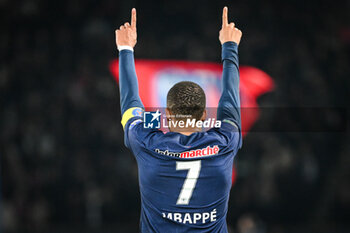 2024-03-13 - Kylian MBAPPE of PSG celebrates his goal during the French Cup, Quarter-final football match between Paris Saint-Germain and OGC Nice on March 13, 2024 at Parc des Princes stadium in Paris, France - FOOTBALL - FRENCH CUP - PARIS SG V NICE - FRENCH CUP - SOCCER