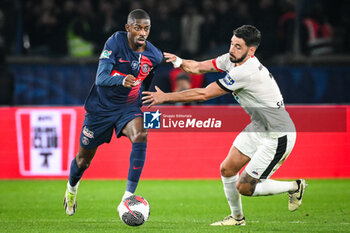 2024-03-13 - Ousmane DEMBELE of PSG and Morgan SANSON of Nice during the French Cup, Quarter-final football match between Paris Saint-Germain and OGC Nice on March 13, 2024 at Parc des Princes stadium in Paris, France - FOOTBALL - FRENCH CUP - PARIS SG V NICE - FRENCH CUP - SOCCER