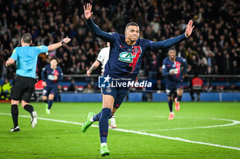 2024-04-03 - Kylian MBAPPE of PSG celebrates his goal during the French Cup, Semi-finals football match between Paris Saint-Germain and Stade Rennais on April 3, 2024 at Parc des Princes stadium in Paris, France - FOOTBALL - FRENCH CUP - PARIS SG V RENNES - FRENCH CUP - SOCCER
