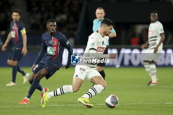 2024-04-03 - Martin Terrier of Rennes, left Ousmane Dembele of PSG during the French Cup, Semi-final football match between Paris Saint-Germain (PSG) and Stade Rennais (Rennes) on April 3, 2024 at Parc des Princes stadium in Paris, France - FOOTBALL - FRENCH CUP - PARIS SG V RENNES - FRENCH CUP - SOCCER