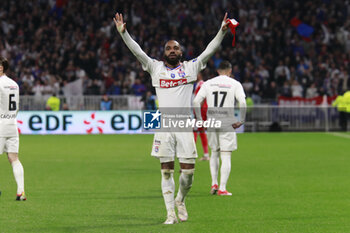 2024-04-02 - Alexandre LACAZETTE of Lyon celebrate scoring the goal during the French Cup, Semi-final football match between Olympique Lyonnais and Valenciennes FC on April 2, 2024 at Groupama stadium in Decines-Charpieu near Lyon, France - FOOTBALL - FRENCH CUP - LYON V VALENCIENNES - FRENCH CUP - SOCCER