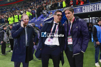 2024-04-02 - John TEXTOR President of Lyon and Eagle Football Group and Laurent PRUD’HOMME Director general of Lyon and Michael GERLINGER Director of Football of Eagle Football Groupe during the French Cup, Semi-final football match between Olympique Lyonnais and Valenciennes FC on April 2, 2024 at Groupama stadium in Decines-Charpieu near Lyon, France - FOOTBALL - FRENCH CUP - LYON V VALENCIENNES - FRENCH CUP - SOCCER