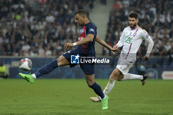 2024-05-25 - Kylian Mbappe of PSG, Duje Caleta-Car of Lyon during the French Cup Final football match between Olympique Lyonnais (OL, Lyon) and Paris Saint-Germain (PSG) on May 25, 2024 at Stade Pierre Mauroy, Decathlon Arena in Villeneuve-d'Ascq near Lille, France - FOOTBALL - FRENCH CUP - FINAL - LYON V PARIS SG - FRENCH CUP - SOCCER