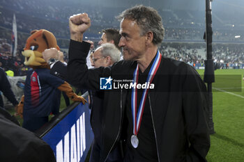 2024-05-25 - PSG coach Luis Enrique celebrates the victory following the French Cup Final football match between Olympique Lyonnais (OL, Lyon) and Paris Saint-Germain (PSG) on May 25, 2024 at Stade Pierre Mauroy, Decathlon Arena in Villeneuve-d'Ascq near Lille, France - FOOTBALL - FRENCH CUP - FINAL - LYON V PARIS SG - FRENCH CUP - SOCCER