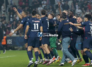 2024-05-25 - Kylian Mbappe of PSG and teammates celebrate the victory following the French Cup Final football match between Olympique Lyonnais (OL, Lyon) and Paris Saint-Germain (PSG) on May 25, 2024 at Stade Pierre Mauroy, Decathlon Arena in Villeneuve-d'Ascq near Lille, France - FOOTBALL - FRENCH CUP - FINAL - LYON V PARIS SG - FRENCH CUP - SOCCER