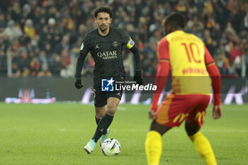 2024-01-14 - Marquinhos of PSG during the French championship Ligue 1 football match between RC Lens and Paris Saint-Germain on January 14, 2024 at Stade Bollaert-Delelis in Lens, France - FOOTBALL - FRENCH CHAMP - LENS V PARIS SG - FRENCH LIGUE 1 - SOCCER