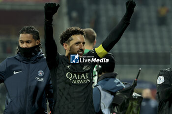 2024-01-14 - Marquinhos of PSG salutes the supporters following the French championship Ligue 1 football match between RC Lens and Paris Saint-Germain on January 14, 2024 at Stade Bollaert-Delelis in Lens, France - FOOTBALL - FRENCH CHAMP - LENS V PARIS SG - FRENCH LIGUE 1 - SOCCER