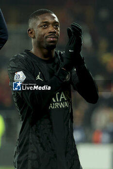 2024-01-14 - Ousmane Dembele of PSG salutes the supporters following the French championship Ligue 1 football match between RC Lens and Paris Saint-Germain on January 14, 2024 at Stade Bollaert-Delelis in Lens, France - FOOTBALL - FRENCH CHAMP - LENS V PARIS SG - FRENCH LIGUE 1 - SOCCER