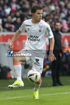 2024-01-14 - Theo Le Bris of Lorient during the French championship Ligue 1 football match between Losc Lille and FC Lorient on January 14, 2024 at Decathlon Arena Stade Pierre Mauroy in Villeneuve-d'Ascq, France - FOOTBALL - FRENCH CHAMP - LILLE V LORIENT - FRENCH LIGUE 1 - SOCCER