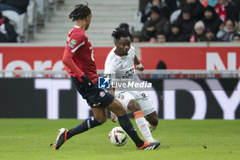 2024-01-14 - Royce Openda Owaga of Lorient during the French championship Ligue 1 football match between Losc Lille and FC Lorient on January 14, 2024 at Decathlon Arena Stade Pierre Mauroy in Villeneuve-d'Ascq, France - FOOTBALL - FRENCH CHAMP - LILLE V LORIENT - FRENCH LIGUE 1 - SOCCER