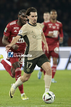 2024-01-28 - Vitinha of PSG during the French championship Ligue 1 football match between Paris Saint-Germain and Stade Brestois (Brest) on January 28, 2024 at Parc des Princes stadium in Paris, France - FOOTBALL - FRENCH CHAMP - PARIS SG V BREST - FRENCH LIGUE 1 - SOCCER