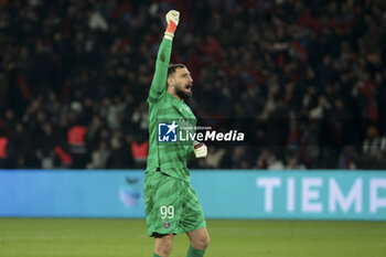 2024-01-28 - PSG goalkeeper Gianluigi Donnarumma celebrates the second goal of PSG during the French championship Ligue 1 football match between Paris Saint-Germain and Stade Brestois (Brest) on January 28, 2024 at Parc des Princes stadium in Paris, France - FOOTBALL - FRENCH CHAMP - PARIS SG V BREST - FRENCH LIGUE 1 - SOCCER