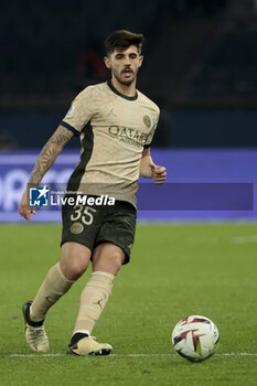 2024-01-28 - Lucas Beraldo of PSG during the French championship Ligue 1 football match between Paris Saint-Germain and Stade Brestois (Brest) on January 28, 2024 at Parc des Princes stadium in Paris, France - FOOTBALL - FRENCH CHAMP - PARIS SG V BREST - FRENCH LIGUE 1 - SOCCER