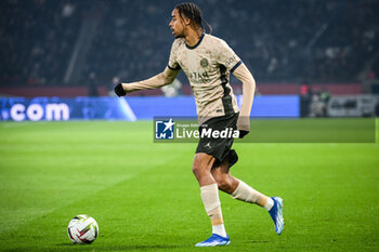 2024-01-28 - Bradley BARCOLA of PSG during the French championship Ligue 1 football match between Paris Saint-Germain and Stade Brestois (Brest) on January 28, 2024 at Parc des Princes stadium in Paris, France - FOOTBALL - FRENCH CHAMP - PARIS SG V BREST - FRENCH LIGUE 1 - SOCCER
