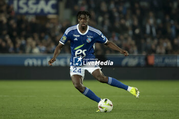 2024-02-02 - Abakar Sylla of Strasbourg during the French championship Ligue 1 football match between RC Strasbourg and Paris Saint-Germain on February 2, 2024 at Stade de La Meinau in Strasbourg, France - FOOTBALL - FRENCH CHAMP - STRASBOURG V PARIS SG - FRENCH LIGUE 1 - SOCCER