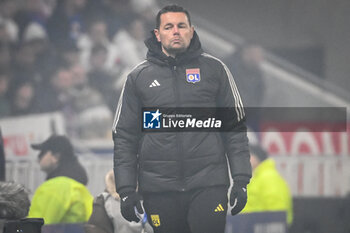 2024-02-04 - Pierre SAGE of Lyon during the French championship Ligue 1 football match between Olympique Lyonnais (Lyon) and Olympique de Marseille on February 4, 2024 at Groupama Stadium in Décines-Charpieu near Lyon, France - FOOTBALL - FRENCH CHAMP - LYON V MARSEILLE - FRENCH LIGUE 1 - SOCCER