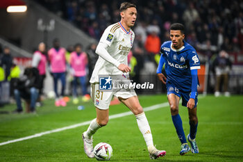 2024-02-04 - Nemanja MATIC of Lyon and Azzedine OUNAHI of Marseille during the French championship Ligue 1 football match between Olympique Lyonnais (Lyon) and Olympique de Marseille on February 4, 2024 at Groupama Stadium in Décines-Charpieu near Lyon, France - FOOTBALL - FRENCH CHAMP - LYON V MARSEILLE - FRENCH LIGUE 1 - SOCCER