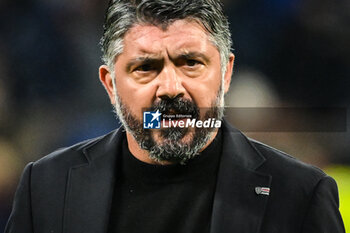2024-02-04 - Gennaro GATTUSO of Marseille during the French championship Ligue 1 football match between Olympique Lyonnais (Lyon) and Olympique de Marseille on February 4, 2024 at Groupama Stadium in Décines-Charpieu near Lyon, France - FOOTBALL - FRENCH CHAMP - LYON V MARSEILLE - FRENCH LIGUE 1 - SOCCER