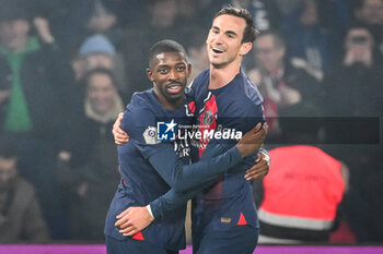 2024-02-10 - Fabian RUIZ of PSG celebrate his goal with Ousmane DEMBELE of PSG during the French championship Ligue 1 football match between Paris Saint-Germain and Losc Lille on February 10, 2024 at Parc des Princes stadium in Paris, France - FOOTBALL - FRENCH CHAMP - PARIS SG V LILLE - FRENCH LIGUE 1 - SOCCER