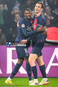 2024-02-10 - Fabian RUIZ of PSG celebrate his goal with Ousmane DEMBELE of PSG during the French championship Ligue 1 football match between Paris Saint-Germain and Losc Lille on February 10, 2024 at Parc des Princes stadium in Paris, France - FOOTBALL - FRENCH CHAMP - PARIS SG V LILLE - FRENCH LIGUE 1 - SOCCER