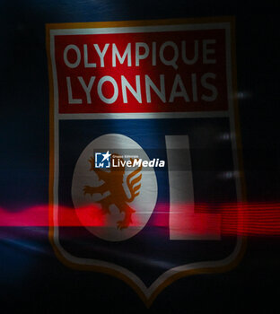 2024-02-16 - Illustration of the official flag of Lyon during the French championship Ligue 1 football match between Olympique Lyonnais (Lyon) and OGC Nice on February 16, 2024 at Groupama stadium in Decines-Charpieu near Lyon, France - FOOTBALL - FRENCH CHAMP - LYON V NICE - FRENCH LIGUE 1 - SOCCER