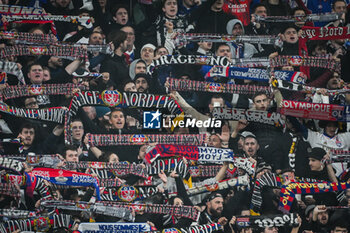 2024-02-16 - Supporters of Lyon during the French championship Ligue 1 football match between Olympique Lyonnais (Lyon) and OGC Nice on February 16, 2024 at Groupama stadium in Decines-Charpieu near Lyon, France - FOOTBALL - FRENCH CHAMP - LYON V NICE - FRENCH LIGUE 1 - SOCCER