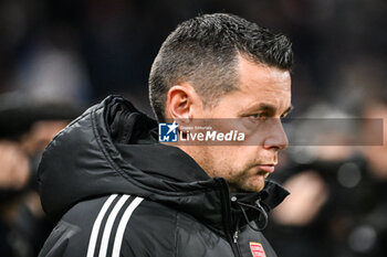 2024-02-16 - Pierre SAGE of Lyon during the French championship Ligue 1 football match between Olympique Lyonnais (Lyon) and OGC Nice on February 16, 2024 at Groupama stadium in Decines-Charpieu near Lyon, France - FOOTBALL - FRENCH CHAMP - LYON V NICE - FRENCH LIGUE 1 - SOCCER