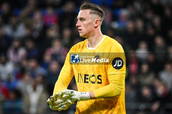 2024-02-16 - Marcin BULKA of Nice during the French championship Ligue 1 football match between Olympique Lyonnais (Lyon) and OGC Nice on February 16, 2024 at Groupama stadium in Decines-Charpieu near Lyon, France - FOOTBALL - FRENCH CHAMP - LYON V NICE - FRENCH LIGUE 1 - SOCCER
